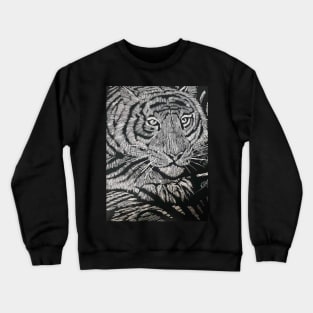 White snow Tiger Print Crewneck Sweatshirt